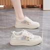 2025 Summer Little White Shoes New Korean Version Ins Female Students Height Increase Hollow Mesh Breathable Casual Street Shot Color Matching