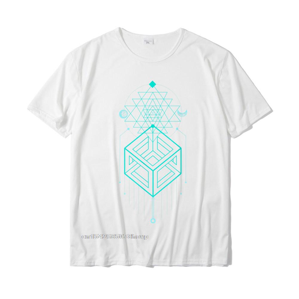 Magic Cube Totem Sacred Geometry TShirt Cotton Tops Shirt For Students Design Tshirts Normal Cute