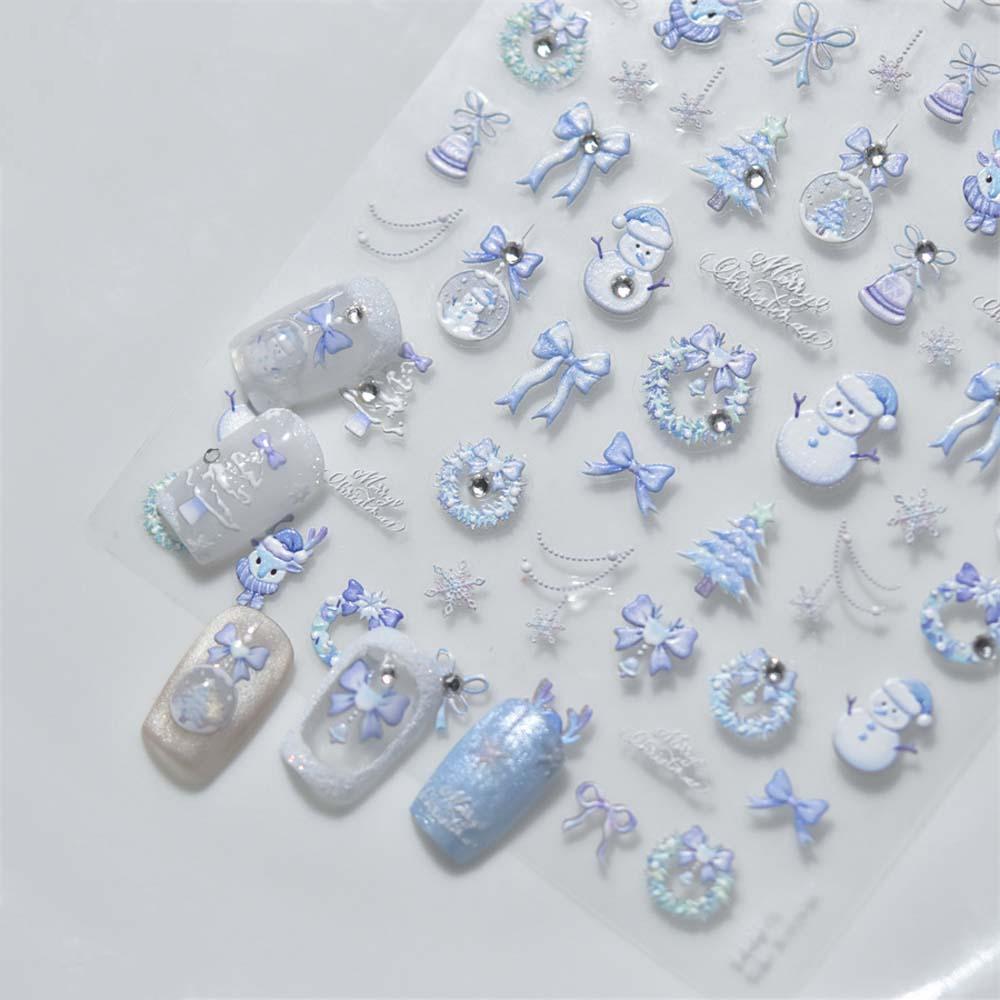 New Year Christmas Nail Stickers Nail Accessories Xmas Nail Decorations Winter