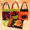 Festive Snack Storage Bags Halloween Candy Bags, Non-Woven Trick or Treat Tote with Handles, Decorative Accessory Cute Black Cat Pumpkin Print Goodie