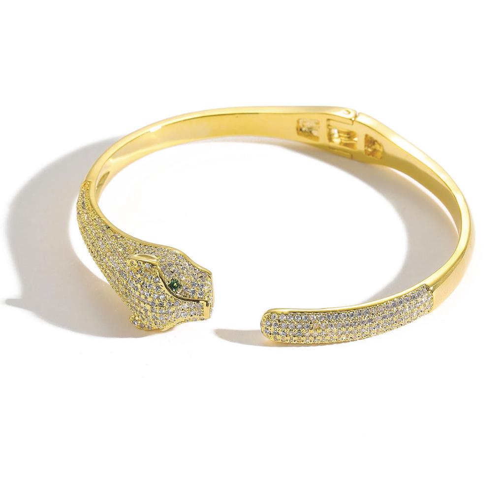 Hip-hop Leopardarmbånd Kobberinnlagt Zirkonarmbånd High-end Trendy Armbånd