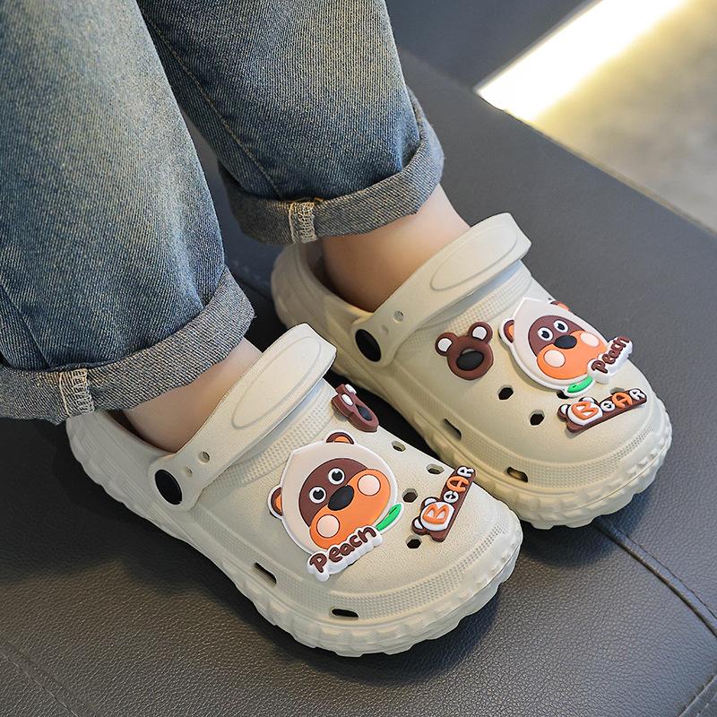 Children's Clog Shoes Summer Boys and Girls Soft Cushioning Non-Slip Parent-Child Closed-Toe Breathable Big Kids Beach Sandals