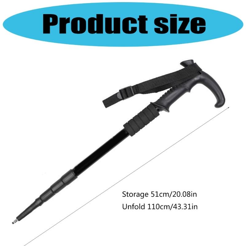 Regulable Aluminum Hiking Stick Portables Ergonomic Bents Handle Trekking Poles for Hiking and Outdoor