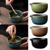 Ceramic Matcha Bowl Kiln Discoloration Smooth Green Tea Maker Cup High Temperature Resistant Large Capacity Tea Brush Stand