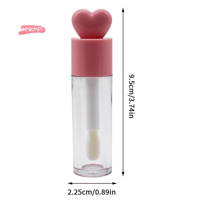 1/3Pcs 6ml Heart & round Shape Empty Lip Gloss Tubes Plastic Refillable Lipstick Containers Sample Size for Beauty Products