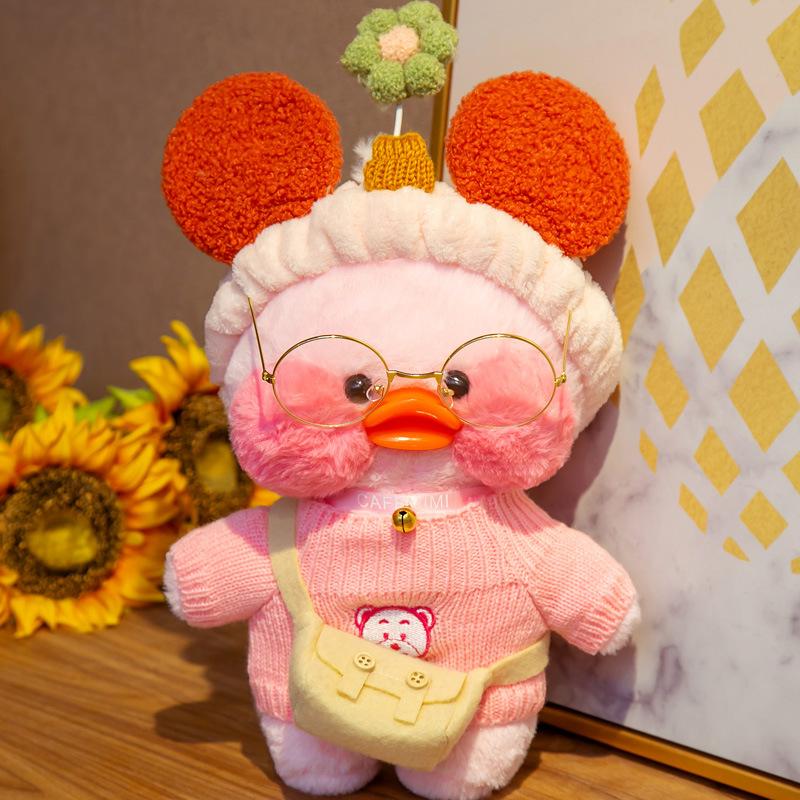 Plush Toy Duck With Hyaluronic Acid, Popular Duck, Lalafanfan Cafe Mimi Ins, Little Yellow Duck - A Gift For Children