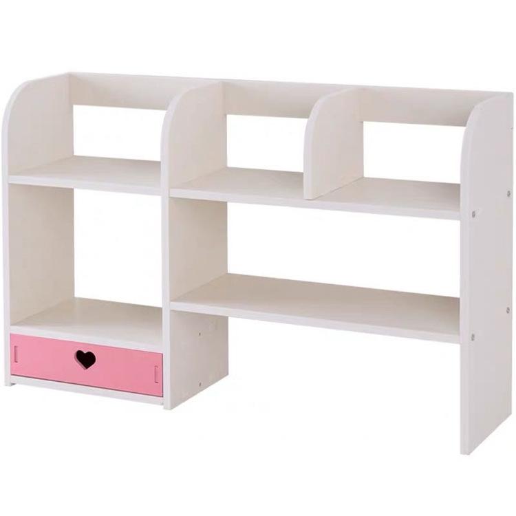 Girl Heart Small Bookshelf Desktop Simple Multi-layer Children's Desk Artifact College Student Dormitory Storage Rack Wooden