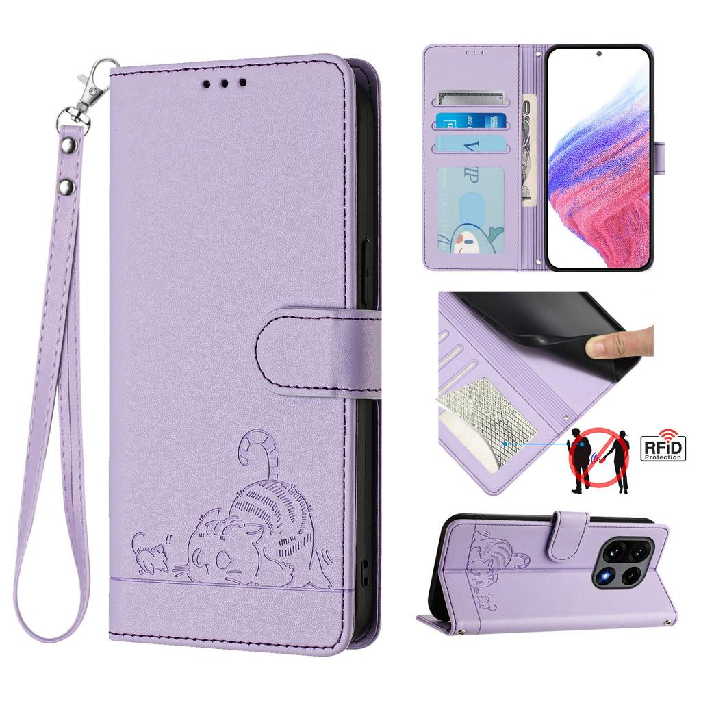 Cartoon Cat Phone Case for Oneplus 15 13 13T 13S 13R 12 12R 11 11R 10 9 Pro 10T 10R 9R 8T Cases Leather Wallet Flip Cover Strap