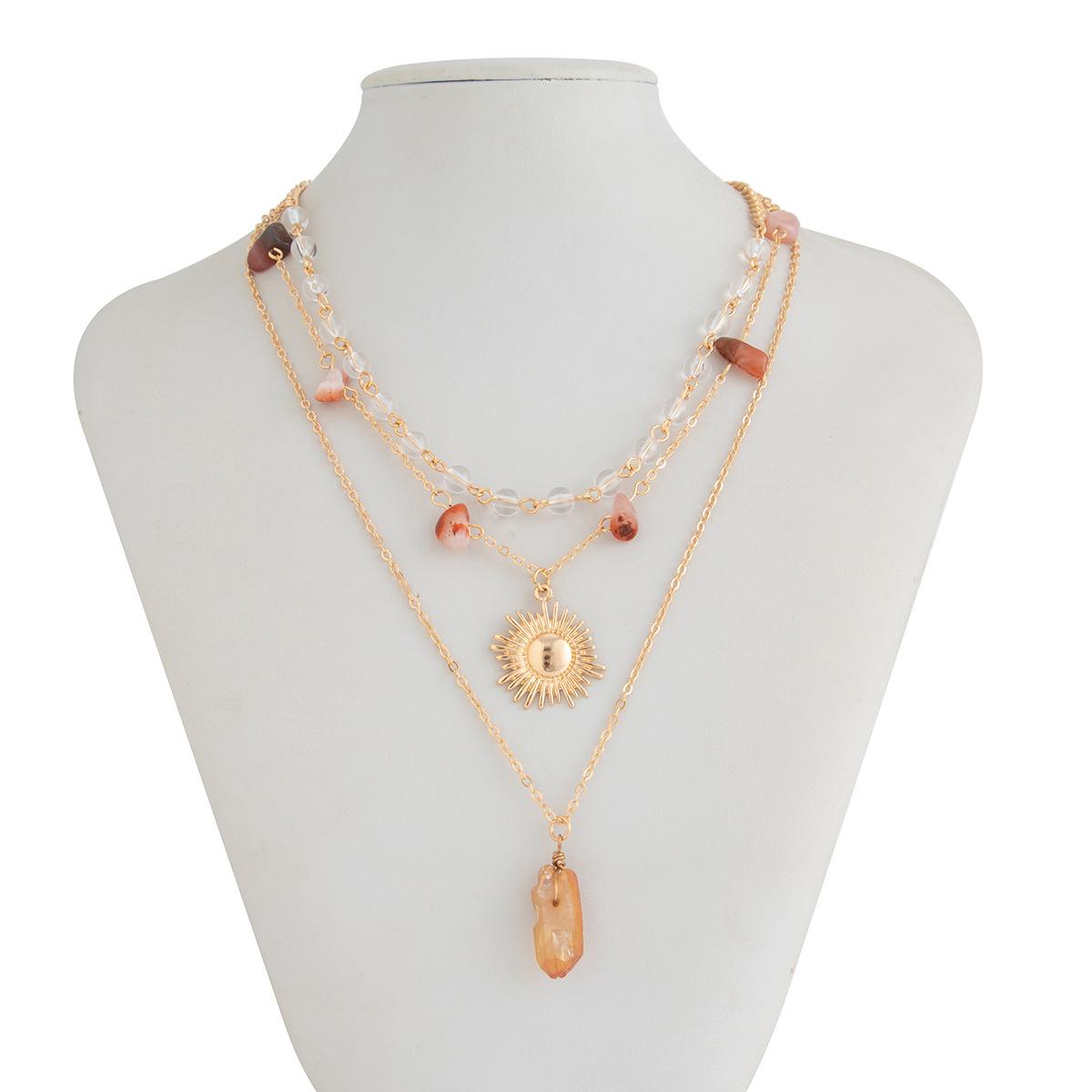 

Праздничный стиль Кисточка Кристальное ожерелье Неправильной формы Подвеска из сплава Подсолнух Цепочка на ключицу