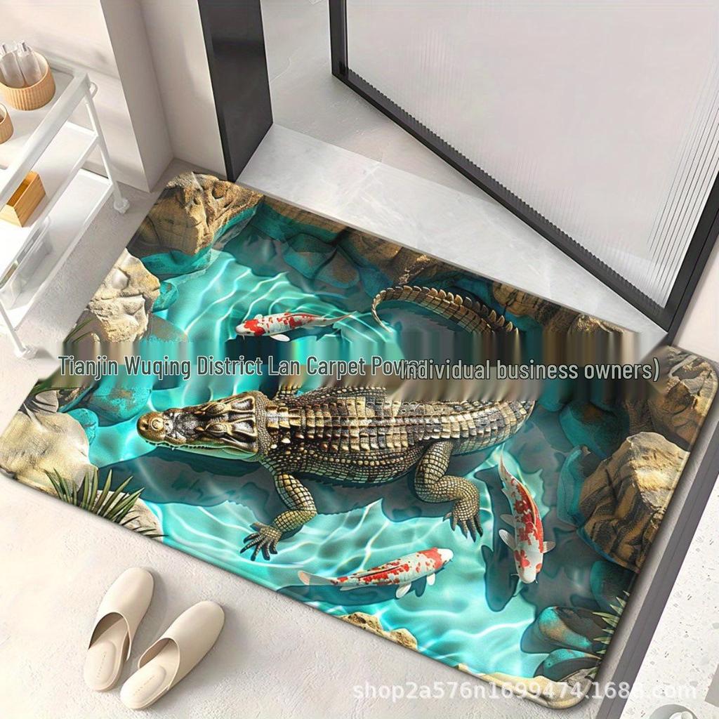 Ocean 3D Entrance Mat: Dirt-Resistant, Easy-Care, and Water-Absorbent