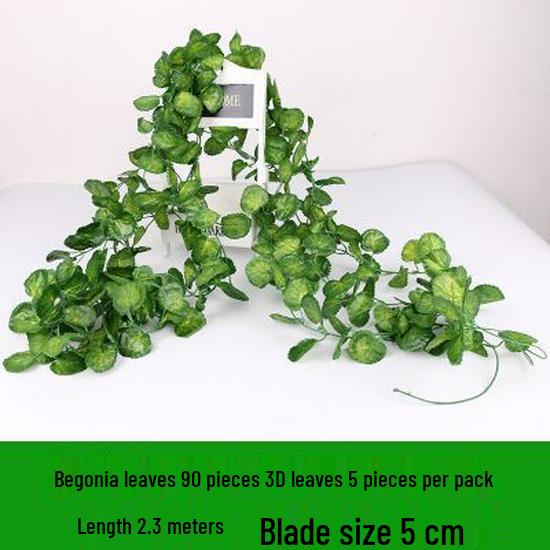 Artificial Rattan Ivy Vine with Green Grape Leaves and Chlorophytum Ceiling Decor