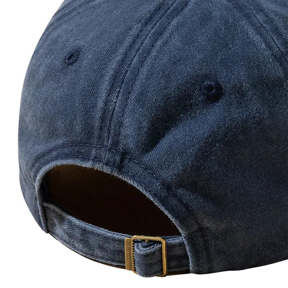 Vintage Washed Baseball Cap - Retro Electricity Shortage Print, Unisex Soft Top Hat for Men & Women, European & American Style