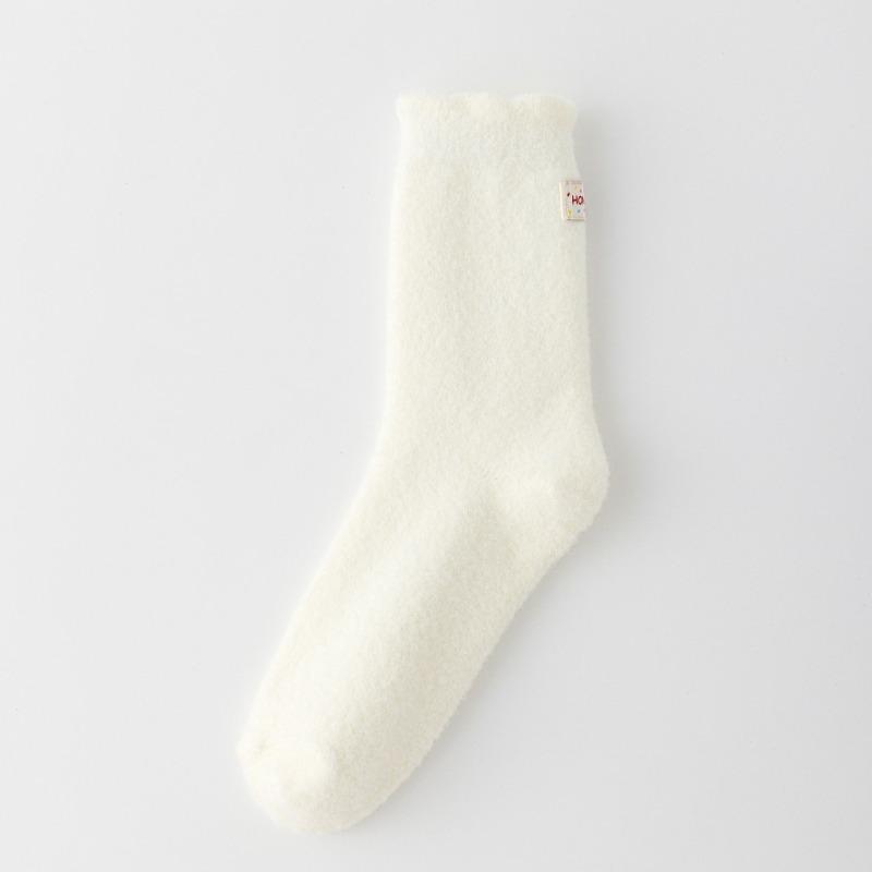 Australian Wool Socks - Children's Autumn-winter Padded Thick Warm Mid-calf Socks with Fabric Label, Sleep Socks, Floor Maternity Socks