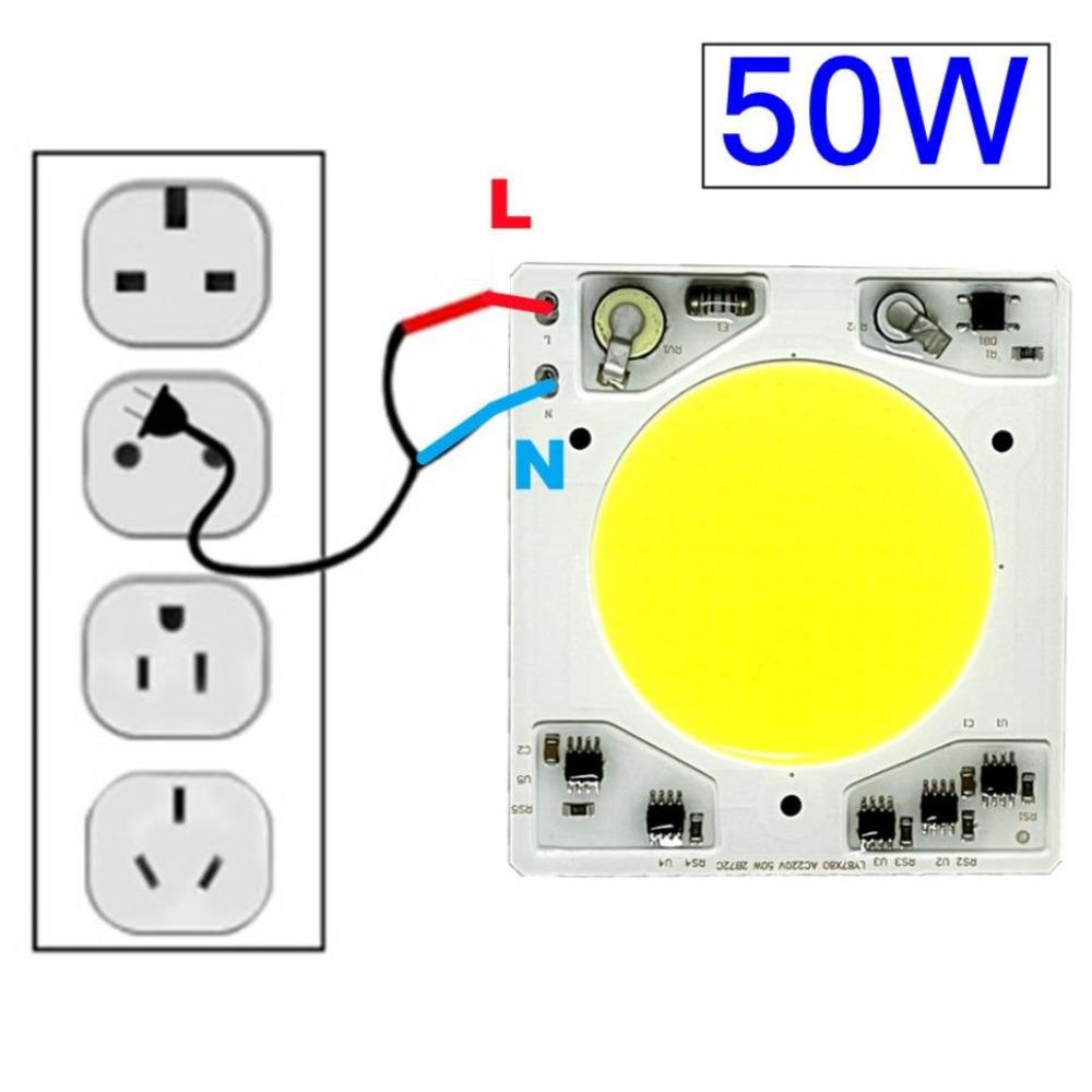 LED COB Chip 30W 50W AC 220V Smart IC No Need Driver Lamp beadsLED Bulb Lamp for Flood Light Spotlight Lighting High Brightness