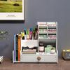 Desk Organizer With A Compartment For Books And Crayons