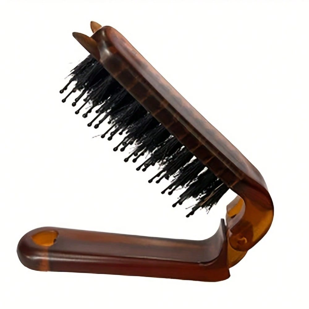 

Amber-Colored Folding Comb, Portable Anti-Static Bristle Comb for Men And Women, Travel-Friendly Design 1PC коричневый