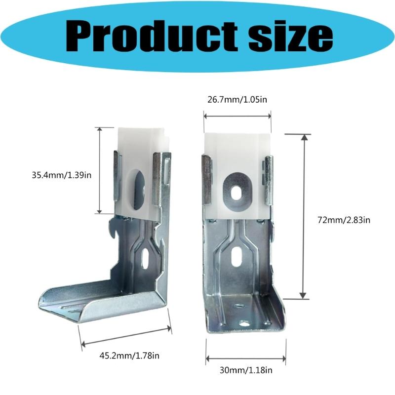 4Pcs Silver Metal Vertical Blind Mounting Brackets Replacement Hardware for Interior and Exterior Zebras Roller Shade
