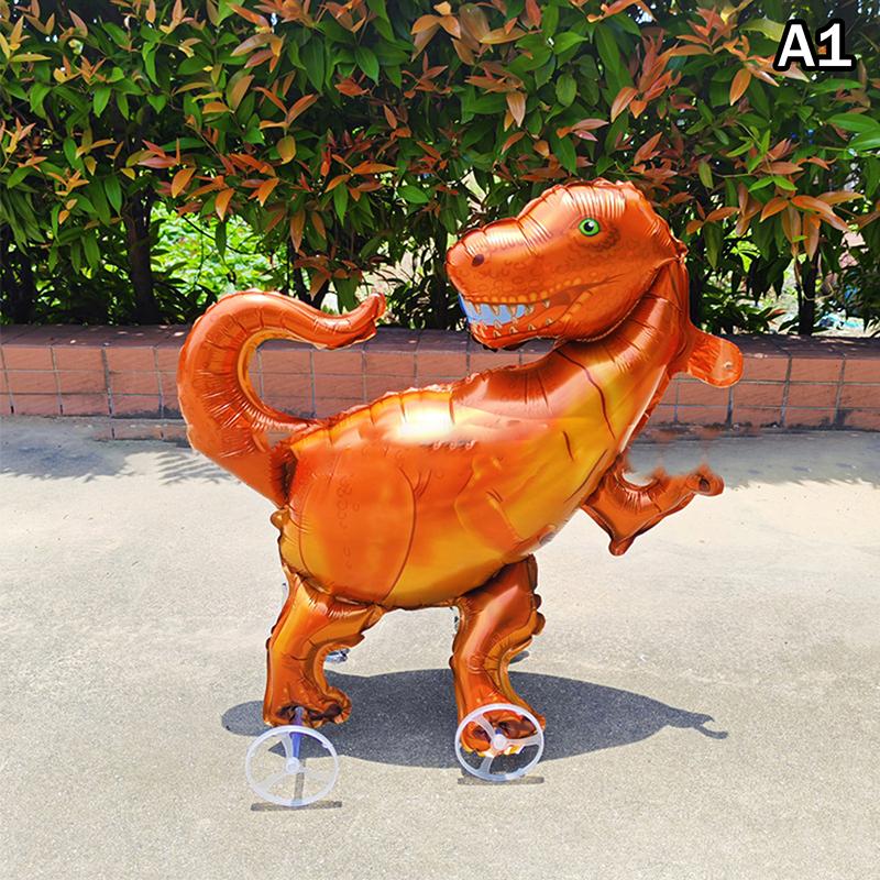 4D Cartoon Foil Balloons Elephant Stand Walking Balloon With Wheel For Kids Birthday Party Decoration Baby Shower