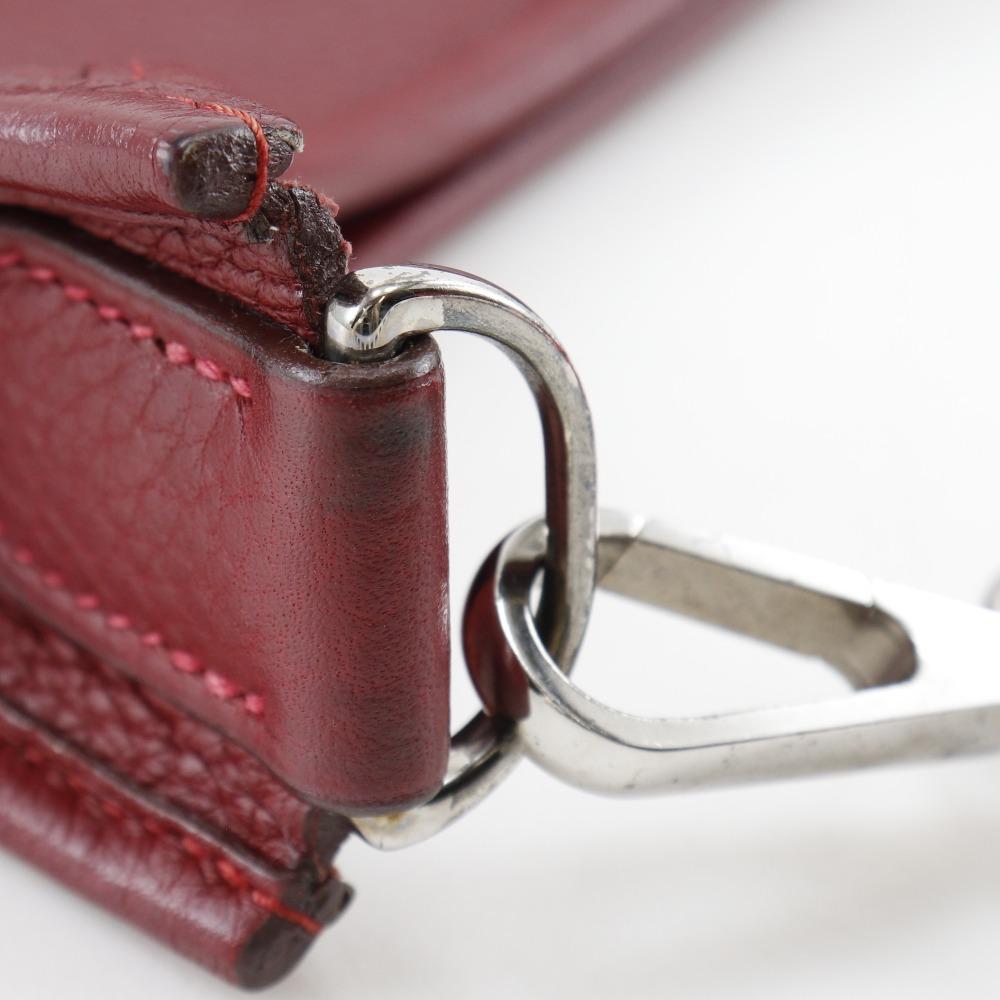 Hermes Evelyn 2 PM Schultertasche Rot/Silberne Hardware Taurillon Clemence Damen Gebraucht