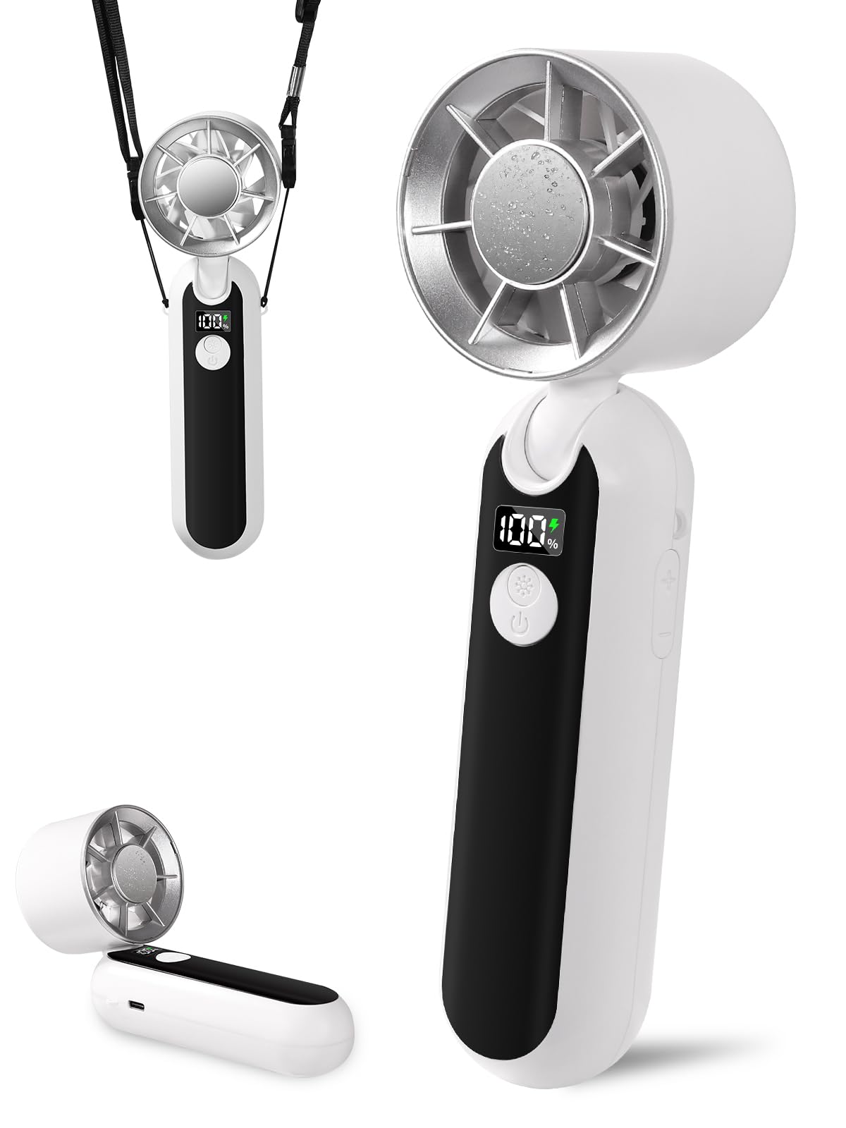 

Portable Handheld Fan with Cooling Instant Cooling to 5000mAh Large 100 Speed LED Cooling USB Mini Fan with Heatstroke Ideal for Fireworks and Outdoor білий