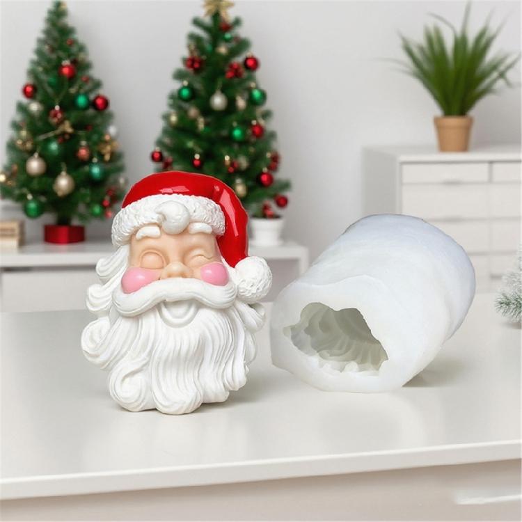Christmas Theme Candle Silicone Mold Santa Shape Silicone Mould For Handmade Candle Soap Making Epoxy Resin Craft