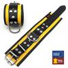 Yellow-Black Leather Handcuffs - The Red - Handcuffs