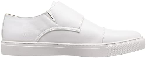 Dedes 6330-H Men's Double Monk Strap Straight-Tip Sneakers, White, Size 27.0 cm, 3E