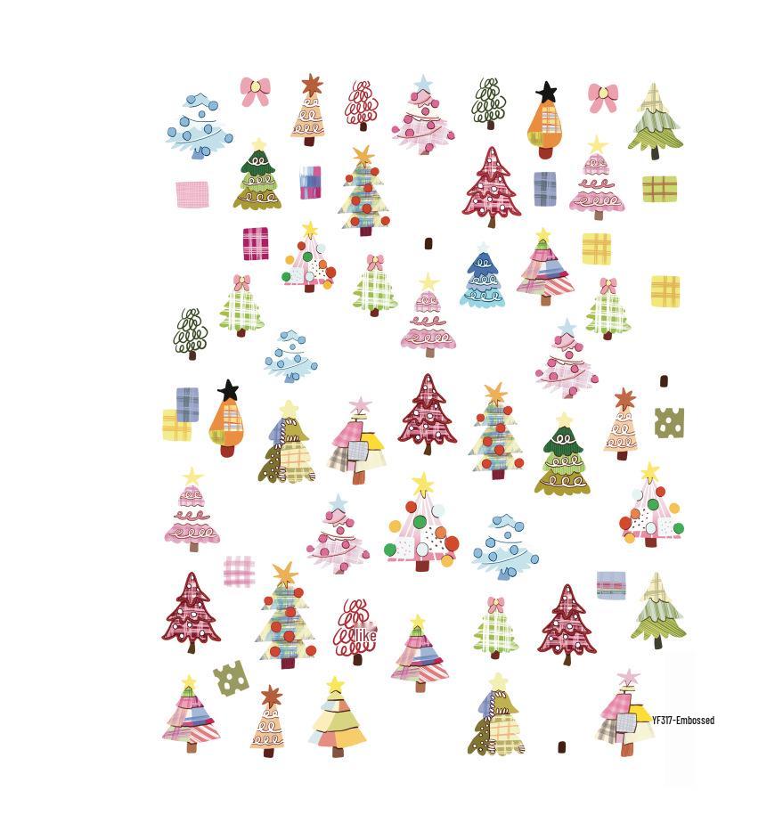Festive Seashell Bear & Bunny 3D Nail Art Stickers