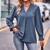 JKASHDK Damesmode Casual Lente Herfst Stippenprint Lange Mouwen V-hals Truien & Lange Mouwen