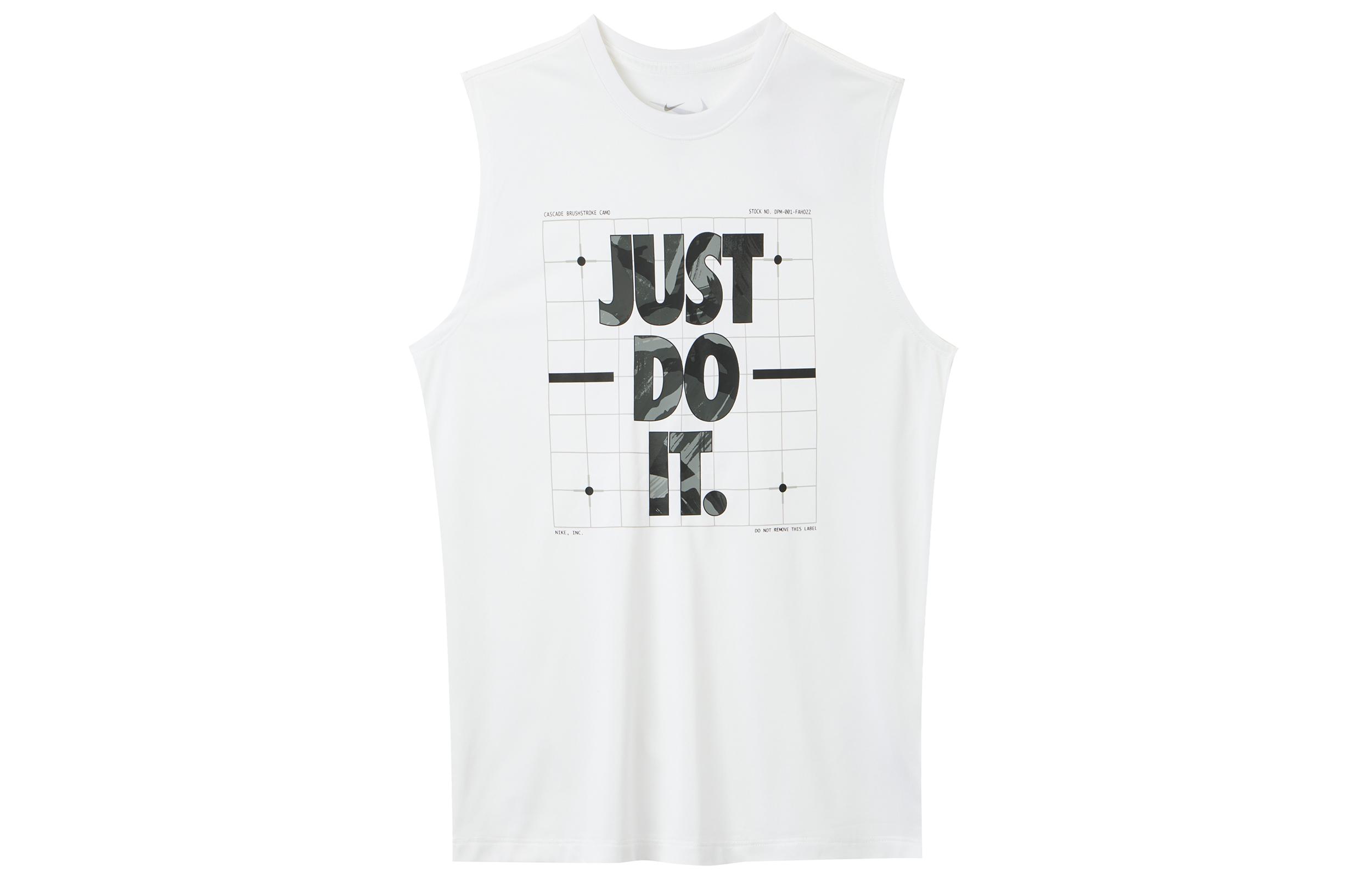 Nike Tank Tops Men s White Crew Neck Moderate Straight Fit FJ2449-100 M