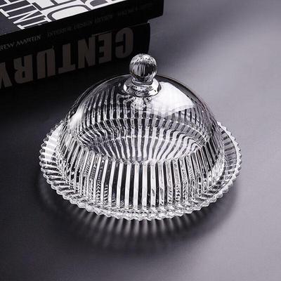Transparent Glass Cake Plate with Cover