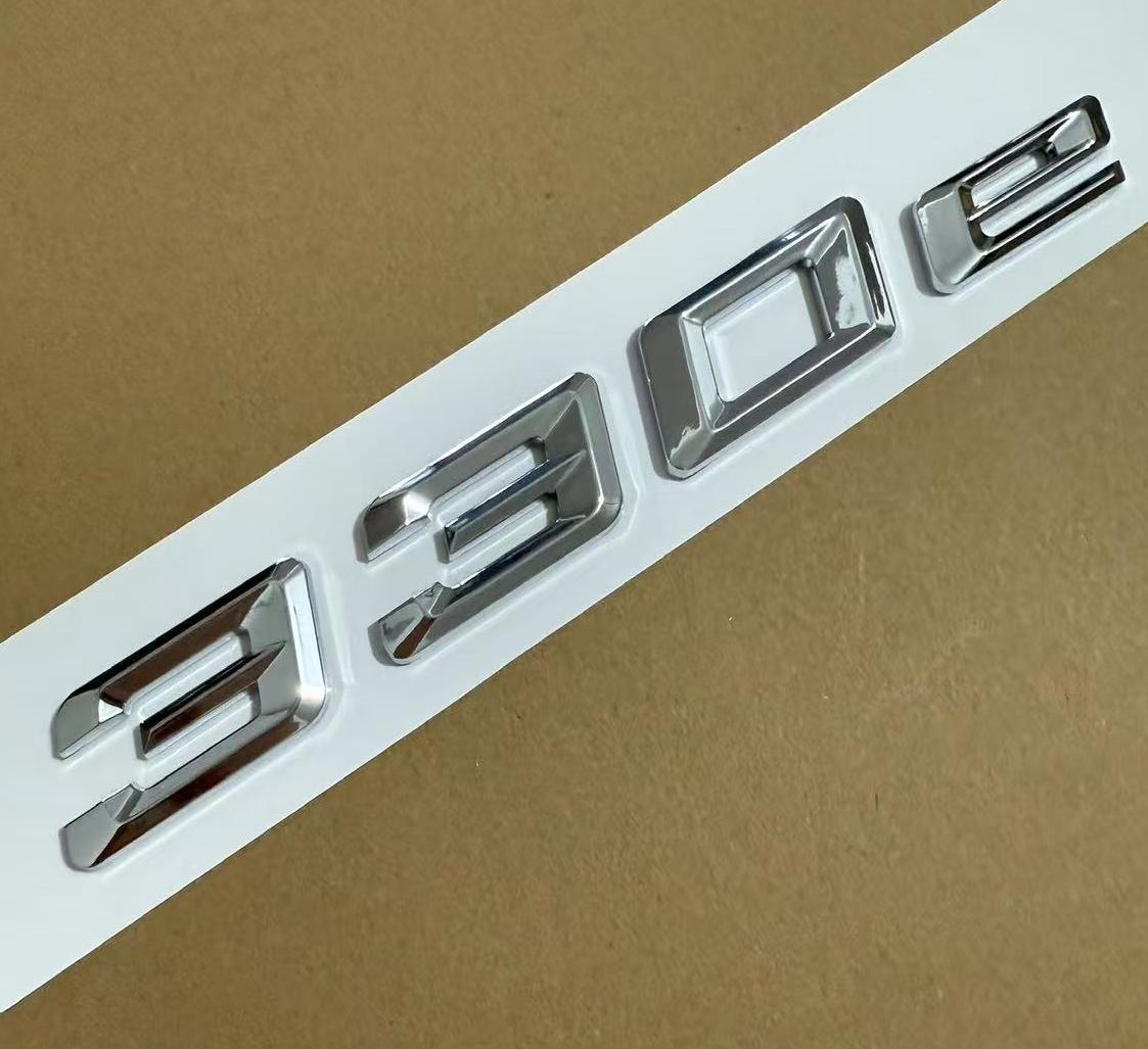 ABBY1 1X New Style ABS Chrome Gloss Black 320e 330e Letters Trunk Lid Badges Emblems Emblem Badge Sticker