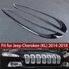 Chrome Front Headlight Lamp Light Cover Trim Fit For Jeep Cherokee 2014-2018