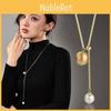 Stylish Geometric Long Necklace For Women Featuring Dazzling Imitation Pearls In Gold And Silver