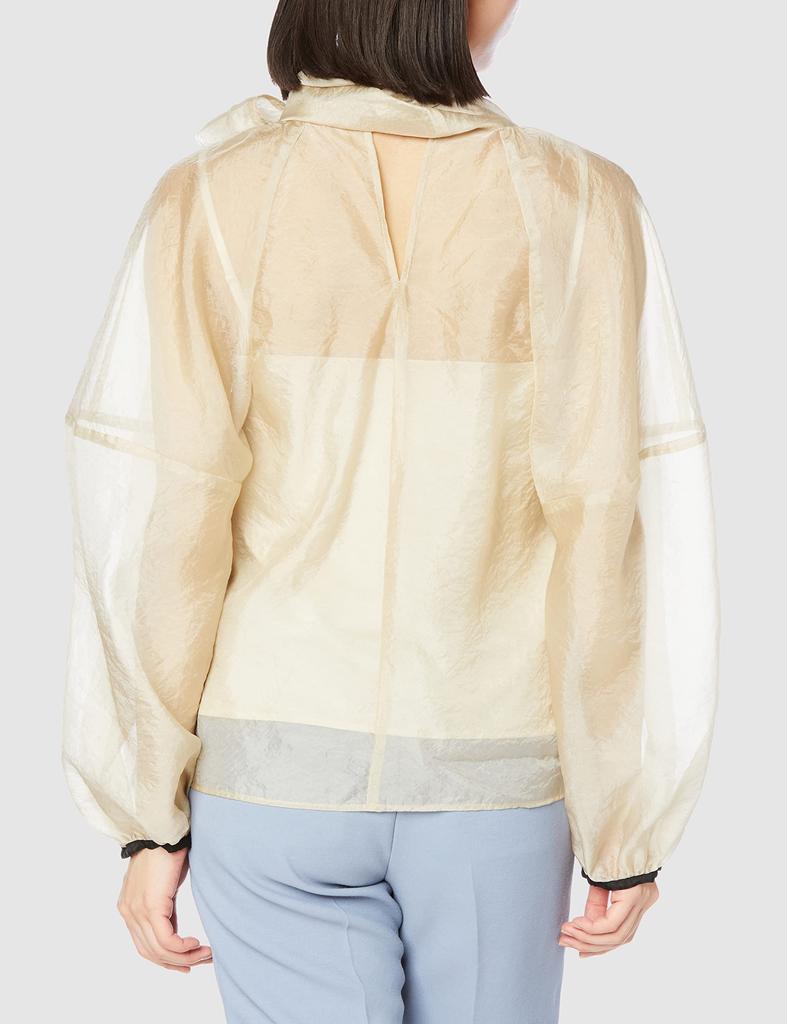 Back Ribbon Sheer Blouse Combination FWFO225506 BLK 1 [Frey ID] Women's