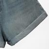 Shorts en jean vintage délavé taille haute jambe large Sisbaishe