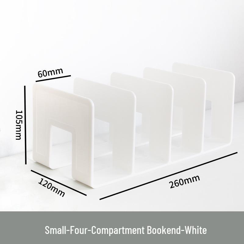Clear Book Stand & Divider: 4-Grid Desktop File Rack with Clip