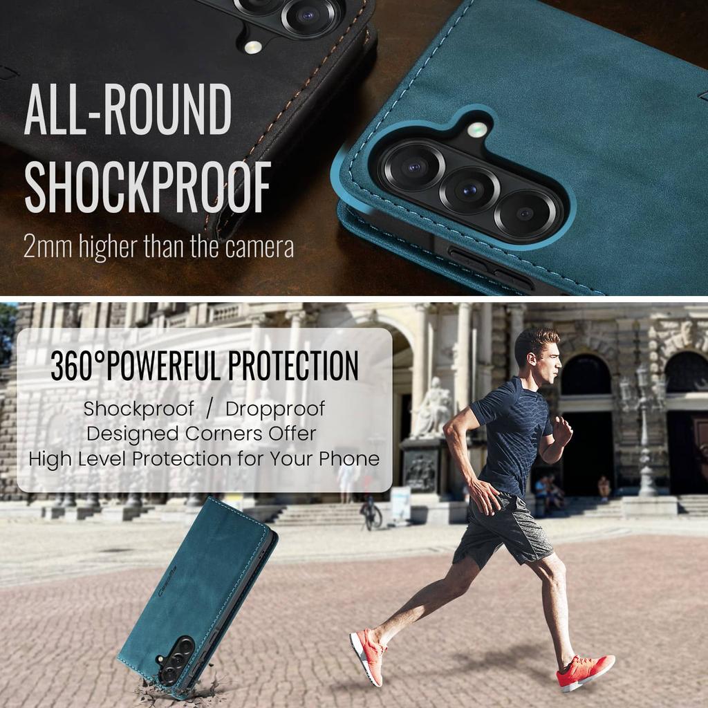 Custodia Portafoglio per Samsung Galaxy A37 A57, Copertura a Libro in Pelle PU con Porta Carte, Chiusura Magnetica, Supporto, Custodia in TPU Antiurto