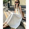 Gentle Wind White Dress Women's Summer New French Long Skirt Huge Good-looking Summer Small Waist