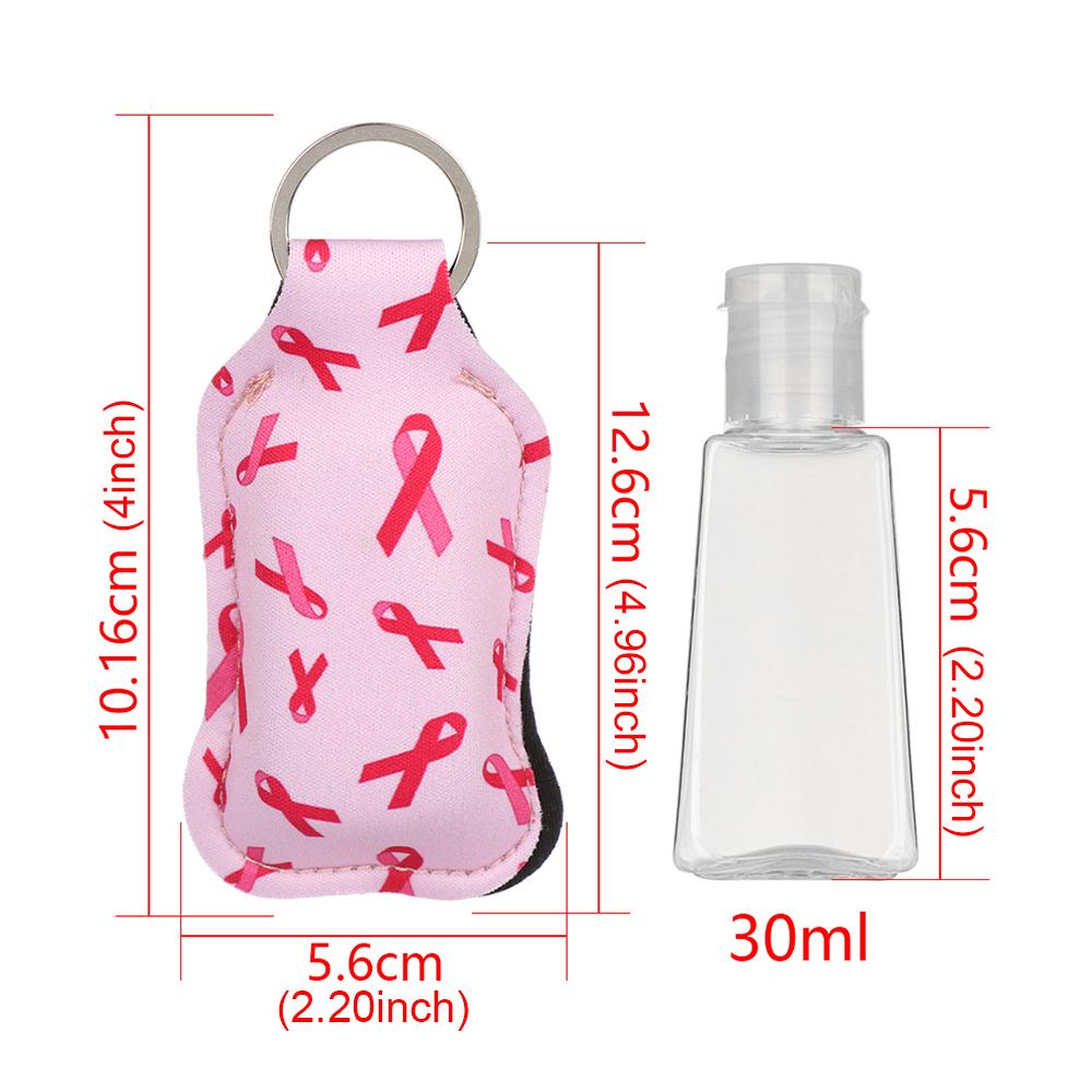 Mini Hand Sanitizer Bottle 30ml Portable Travel Silicone Cosmetics Shower Gel Bottles Refillable Bottles with Keychain Holder