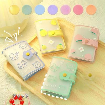 1pc 20 Card Slots Mini Photo Album Home Picture Case Storage Lovely Fruit Animal Name Card Book Portable Photocard ID Holder