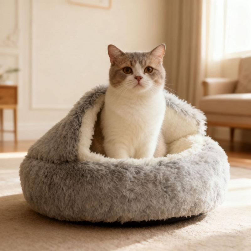 Cozy Semi-Enclosed Winter Pet Nest for Dogs & Cats