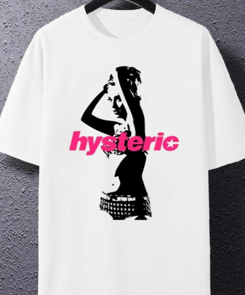 

2025 HYSTERIC GLAMOUR Футболка с принтом и круглым вырезом, универсальная, из хлопка, оверсайз, топ, люксовый бренд, высокое качество, для мужчин 4XL