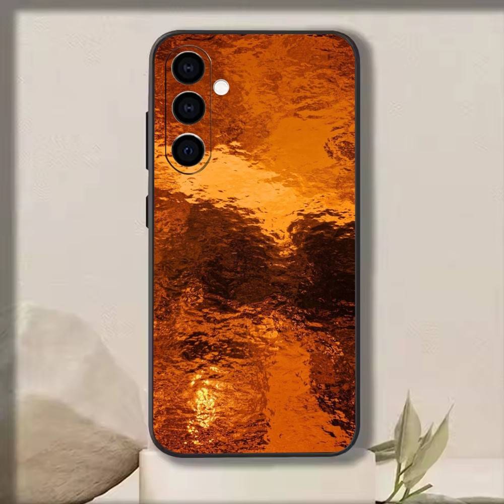 

Retro Amber Texture Laser Phone Case Black Silicone Soft For Samsung Galaxy A73,A72,A71,A70,A53,A52,A51 Samsung a13 5g