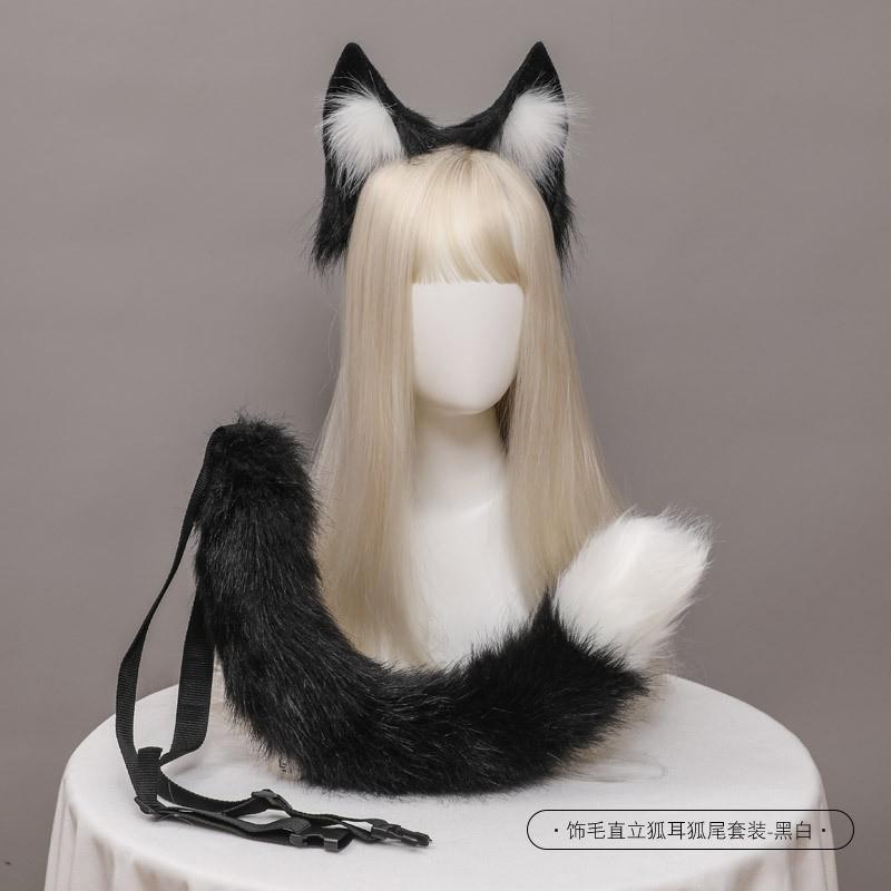 Handmade Japanese Lolita Fox Ear Headband With Standing Fur Tips Cosplay Accessory Adult Anime Fans