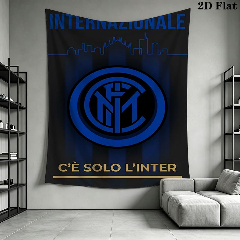 Inter Milan Logo Wallpaper Threepiece Set 1 Duvet Cover 2 Pillowcase Without Core Soft And Comfortable Christmas Birthday Gift