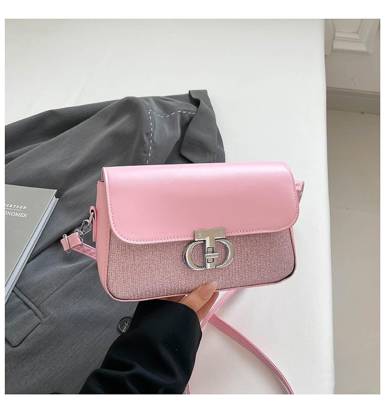 

Модный тренд новая простая летняя застежка повседневная сумка-мессенджер на плечо портативная маленькая квадратная сумка женская розовый