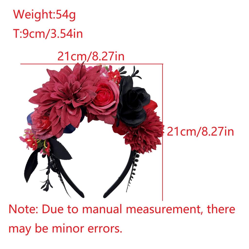 European and American simulated flower headgear Halloween dance party flower headband vacation holiday dance bridal hair accessories