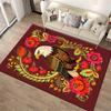 Eagle and Floral Pattern Carpet with Vibrant Red and Colorful Design Suitable for use as an anti-slip for living room bedroom sofas