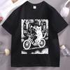 Cats On A Bike Unisex Unisexs Tshirt Fun Hiphop Animal Monster Cat Tshirt Casaul Soft Short Sleeved Comfortable Elastic